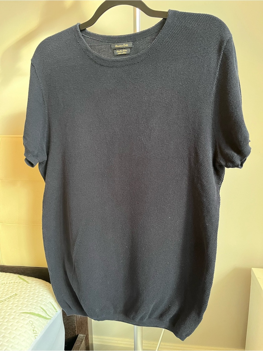 Massimo Dutti Men’s Short-Sleeve Knit Tee - Navy
